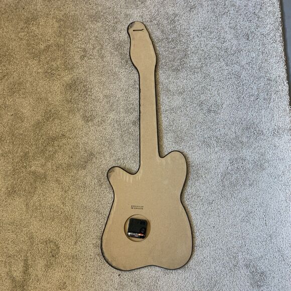 Vintage Elvis Presley King Lives Guitar Shaped Clock Wood Lacquered 32" X 11" - Picture 7 of 10